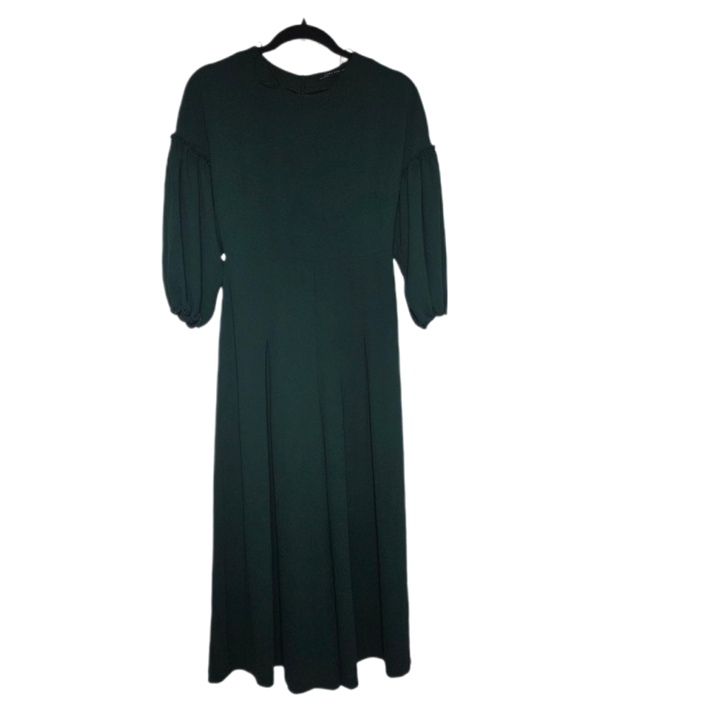 Zara Long Sleeve Jumpsuit Dark Green Size XS